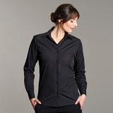 Disley LF922 Ladies Shirt Long Sleeve Black Blouse, Size - 12