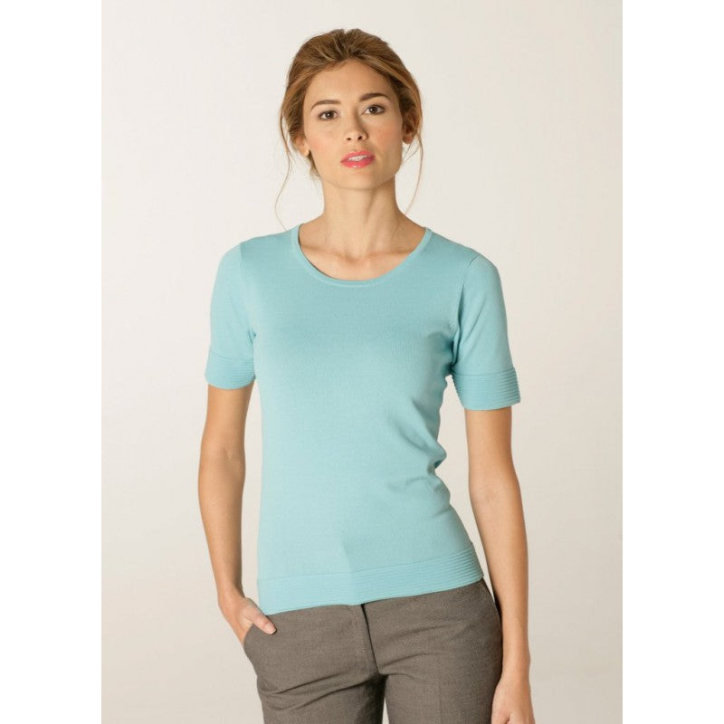 Skope SKW410 Panorama Ladies Sweater Short Sleeve Aqua, Size - XL