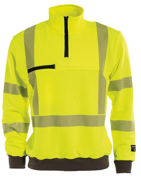 Tranemo 4871-26 Men High-Visibility Yellow Sweatshirt, Size - Large