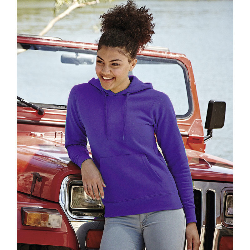 Fruit of the Loom SS801 Purple Lady Hooded Sweatshirt