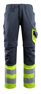 Mascot 15679 Leeds Men Hi Vis Triple Stitched Fneepad Work Trousers, Size - 40" Short