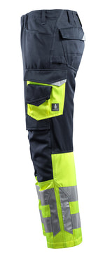 Mascot 15679 Leeds Men Hi Vis Triple Stitched Fneepad Work Trousers, Size - 40" Short