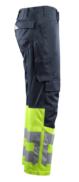 Mascot 15679 Leeds Men Hi Vis Triple Stitched Fneepad Work Trousers, Size - 40" Short