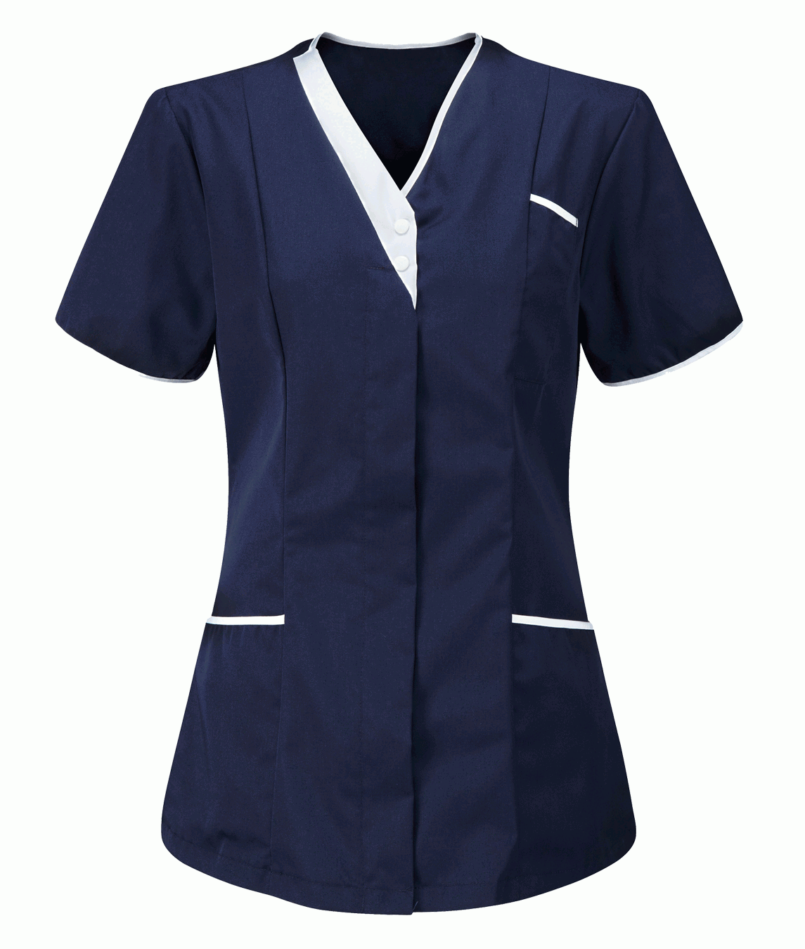 Orbit International CHVLT1  V-Neck Contrast Trim Ladies Tunic Navy