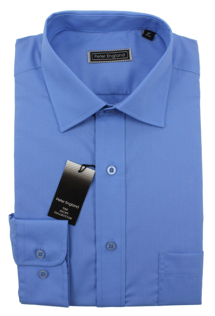 Peter England Men Long Sleeve Formal Shirt Blue
