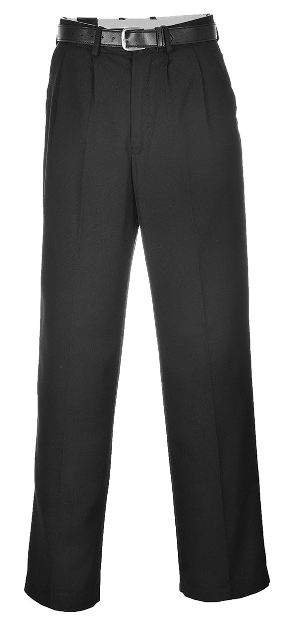 Portwest S710 London Polyviscose Formal Pants Office Wear Trousers Black