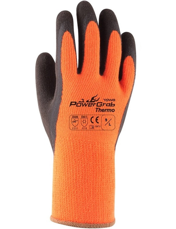 Towa PowerGrab Thermo 335 Work Gloves Latex Coated Cold Protection Size 10