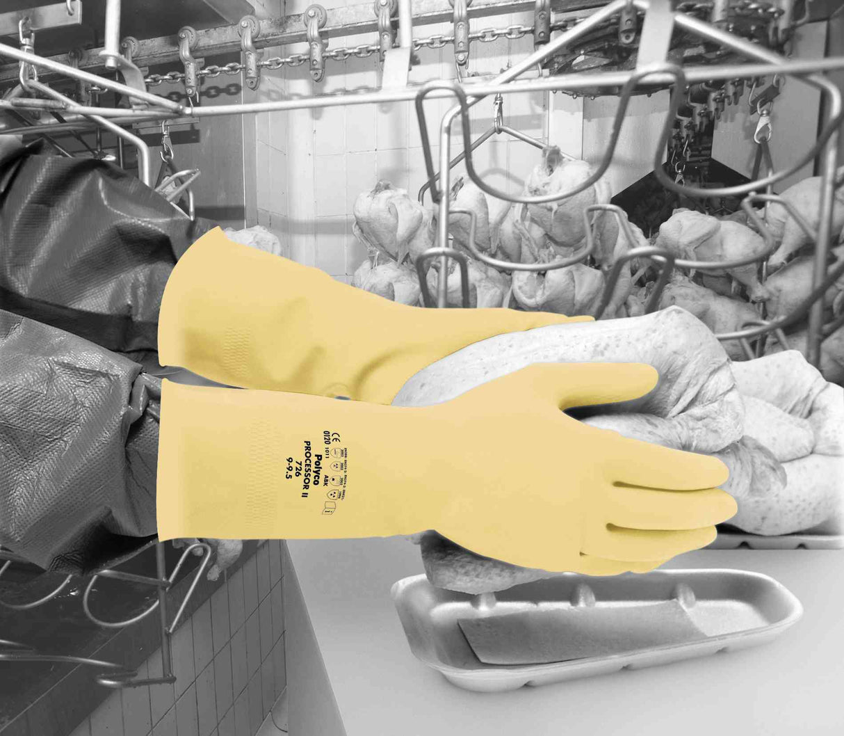 Polyco Processor II Chemical Resistant Gauntlets Natural Rubber