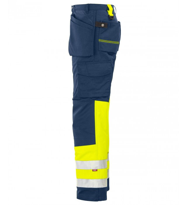 Projob 6502 Hi Vis Reinforced Polycotton Knee Pad Pockets Pants Work Trousers