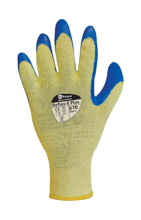 Polyco Reflex K Plus Safety Work Gloves Cut Resistant Latex Coated