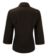 Russell Collection 954F Ladies ¾ Sleeve Tencel Fitted Shirt Chocolate Brown, Size - 12