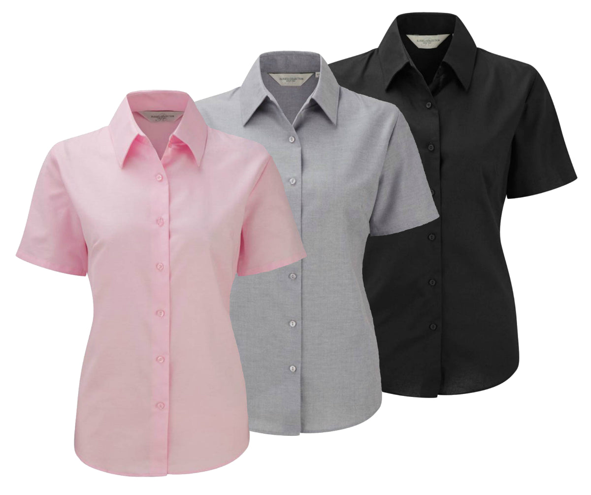Russell Collection J933F Short Sleeve Ladies Oxford Shirt