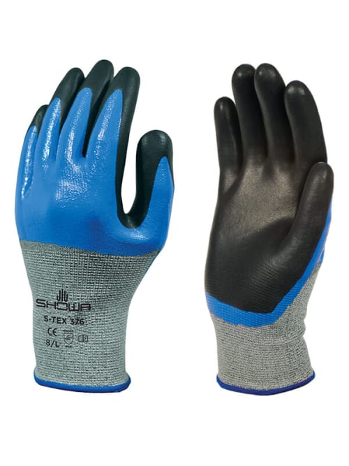 Showa S-TEX 376 Double Dipped Nitrile Work Gloves Cut 4 Resistant