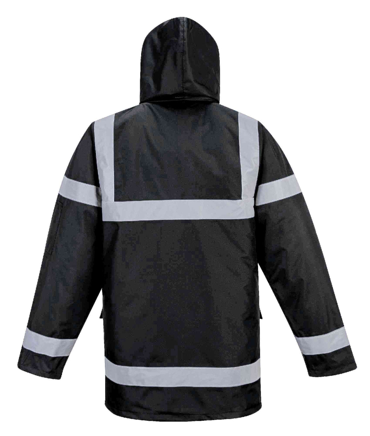 Portwest S433 Waterproof Reflective Tape Wadded Winter Jacket Black