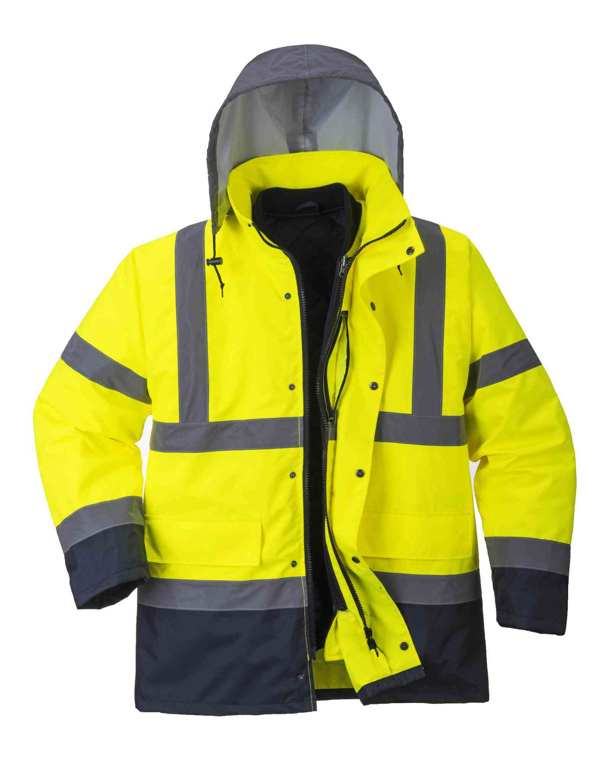 Portwest S471 Hi Vis 4-in-1 Traffic Jacket & Bodywarmer  Waterproof Yellow