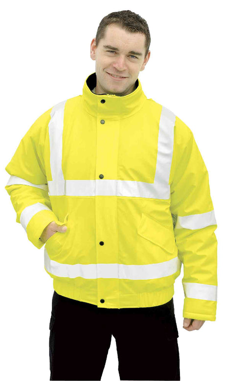 Portwest S498 Sealtex Ultra Waterproof PU Coated Hi Vis Rain Bomber Jacket, Size 2XL