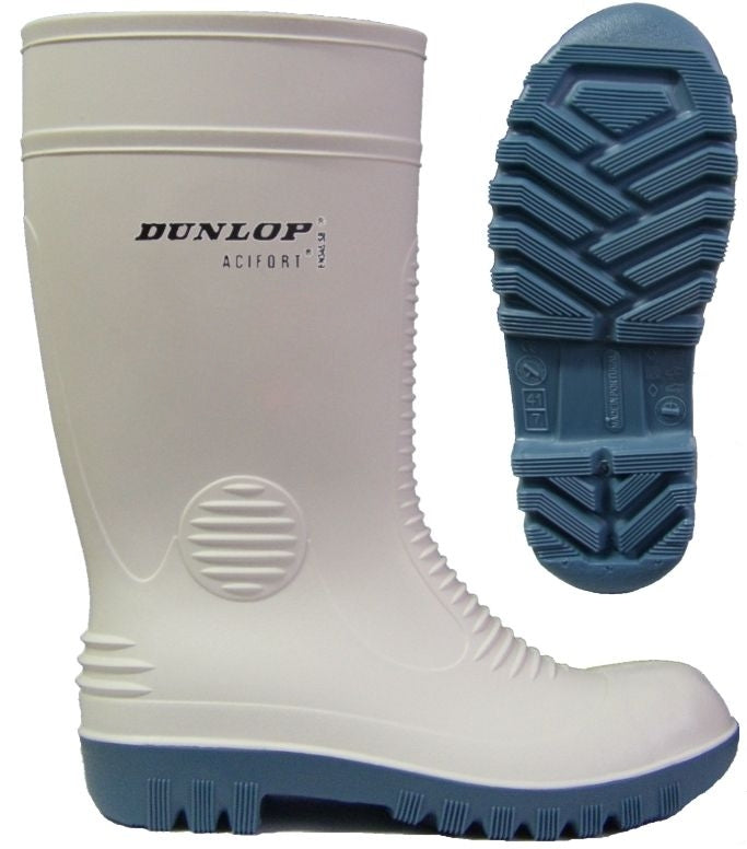 Dunlop Acifort S501 Dairy White Safety Wellington Boots Size UK 8 - EU 42