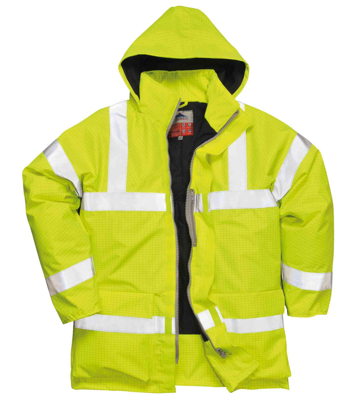 Portwest S778 Bizflame FR Jacket Waterproof Breathable Antistatic Flame Retardant Hi-Vis Yellow Size L