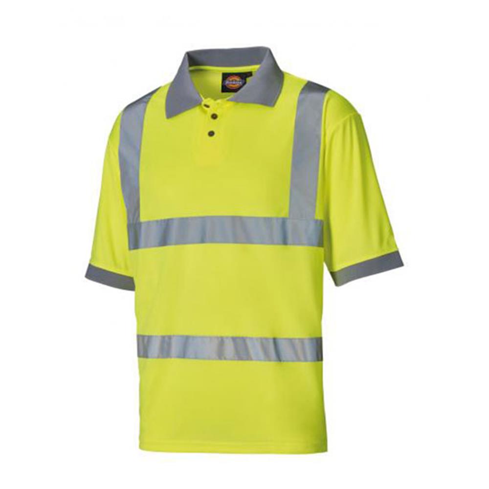 Dickies SA22075 Men Polo Shirt High Visibility Yellow Size Large