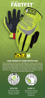Mechanix SFF-91-010 Safety FastFit Hi-Viz Gloves Automotive Racing Tactical
