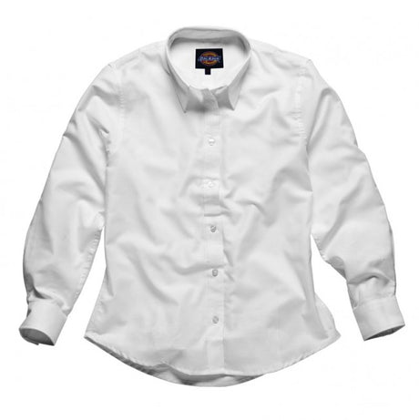 Dickies SH64300 Ladies Blouse Oxford Weave Long Sleeve Size 12 White