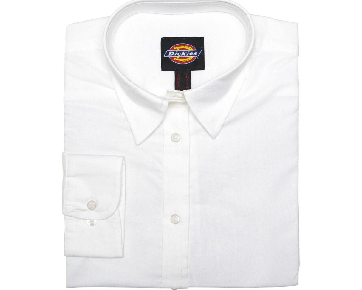 Dickies SH64300 Ladies Blouse Oxford Weave Long Sleeve Size 12 White