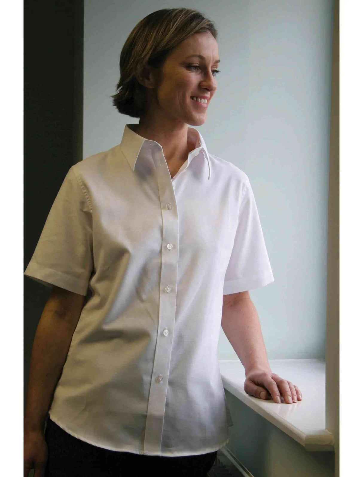 Dickies SH64350 Ladies Short Sleeve Oxford Shirt White