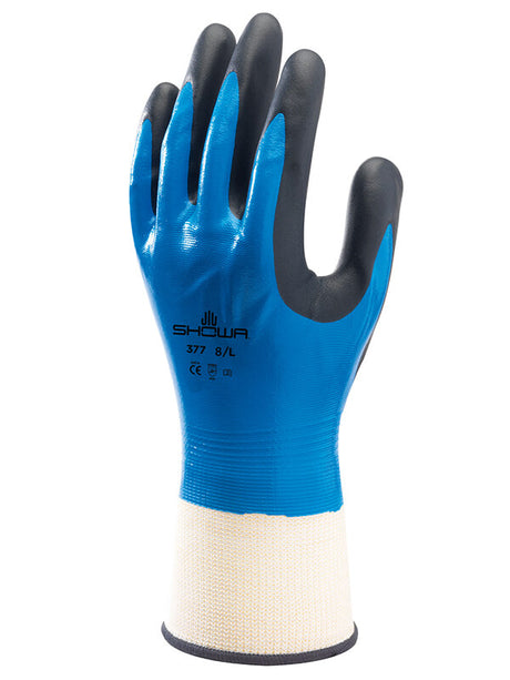 Showa S-TEX 377 Cut Resistant Work Gloves Nitrile Double Coating Extended Cuff