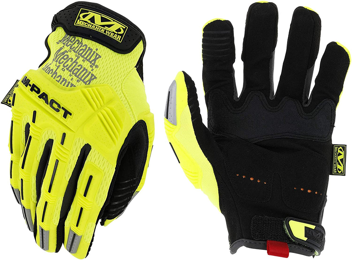 Mechanix Hi-Viz M-Pact Work Gloves Impact Protection High Visibility Yellow