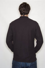 Fruit of the Loom SS24 Men Polo Shirt Long Sleeve Black Size L