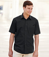 Fruit of the Loom SS411 Men Poplin Shirt Short Sleeve Black
