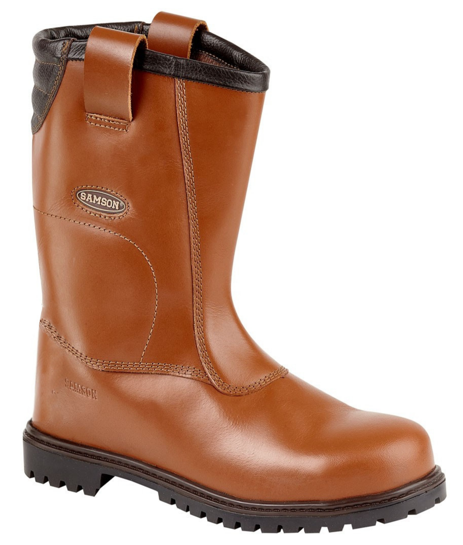 Samson 7050 Men SB P Safety Rigger Boots Brown Redskin Size UK 9 North Sea Workwear