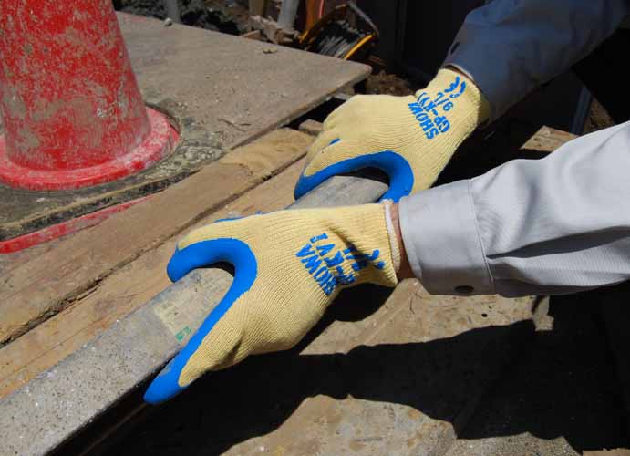 Showa GP-KV1 Cut Resistant Latex Coating Grip Seamless CUT-4 Safety Gloves