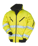 Sioen 029A Sparrow Hi Vis Winter Pilot Jacket Fur Collar Detachable Sleeves Yellow