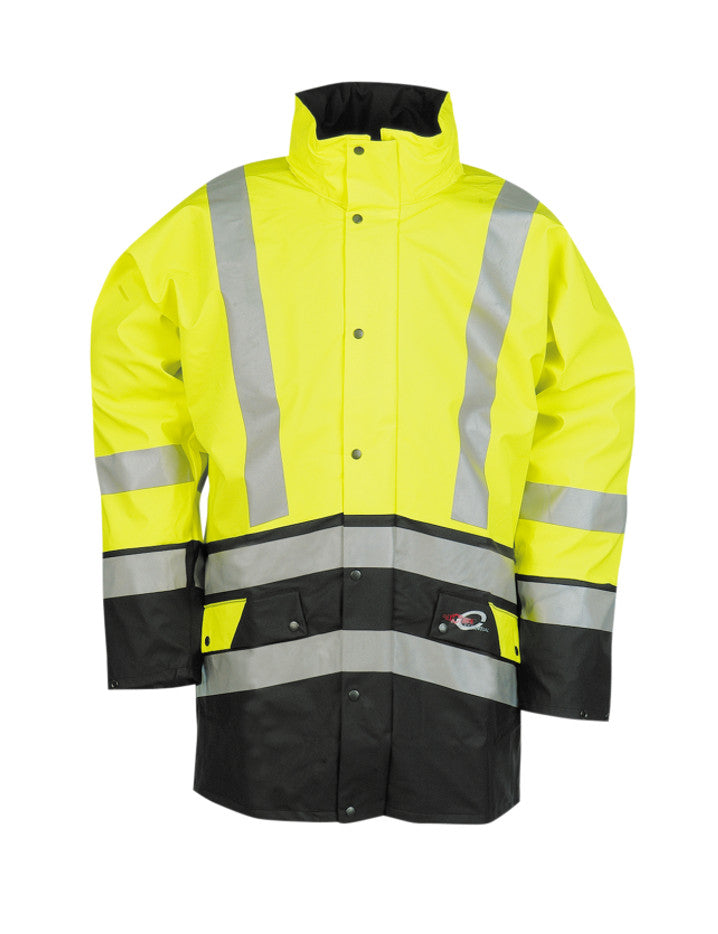 Sioen Bron 1851 Waterproof Windproof Lightweight Hi Vis Yellow Rain Jacket