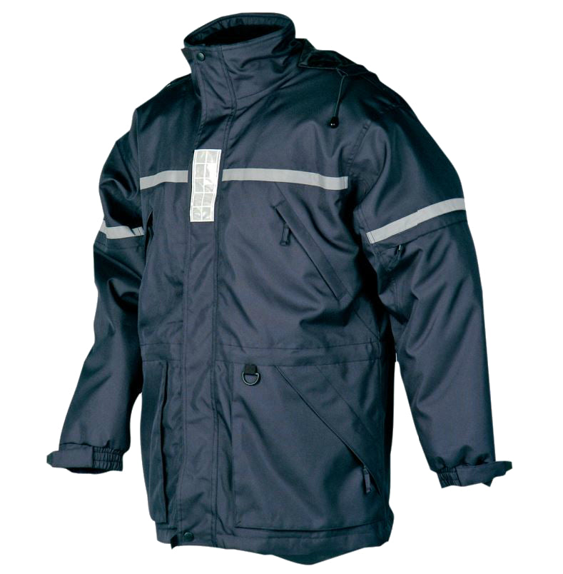 Sioen 194A Membrey Waterproof Reflective Hi Vis Hooded Navy Work Rain Winter Jacket