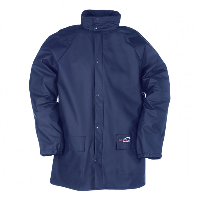 Sioen 4820 Dortmund Waterproof Hooded Navy Rain Jacket, Size - XL