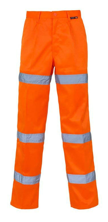 Supertouch PC3898 Hi Vis Reflective Work Trousers Orange