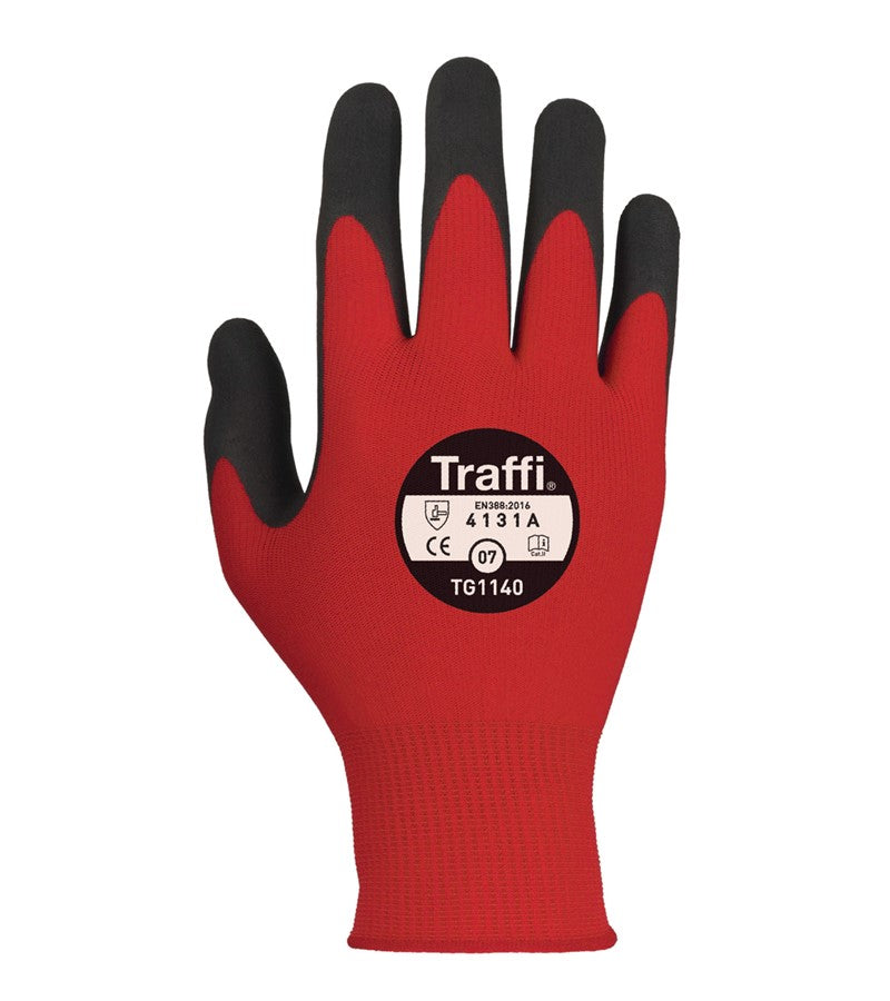 Traffiglove TG1140 Work Gloves MicroDex Nitrile Coating Size 10