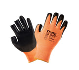 TraffiGlove Amber 3 Digit Safety Gloves PU Coating Level 3 Cut Resistant Size 6