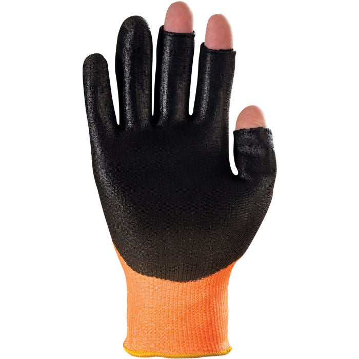 TraffiGlove Amber 3 Digit Safety Gloves PU Coating Level 3 Cut Resistant Size 9