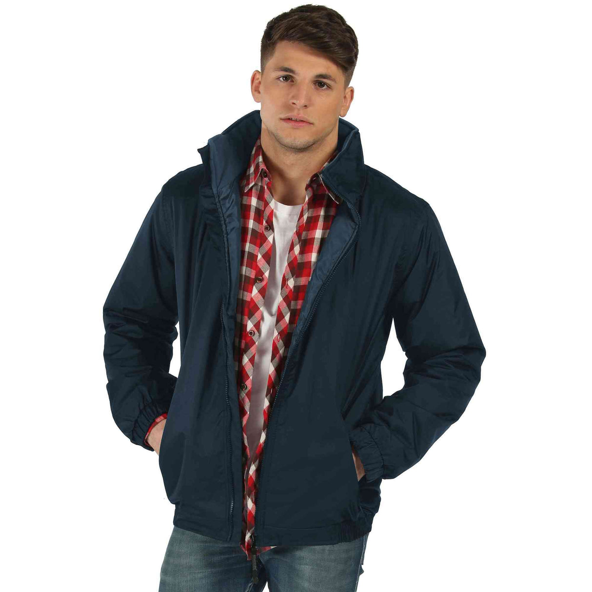 Regatta TRW473 Waterproof Fleece Lined Navy Bomber Jacket