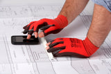 TraffiGlove TG150 Speed Polyurethane Red Work Gloves