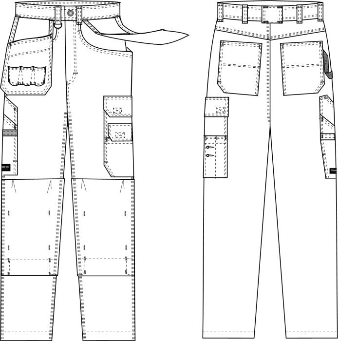 Tranemo White Cotton Craftsman Trousers 2050 13