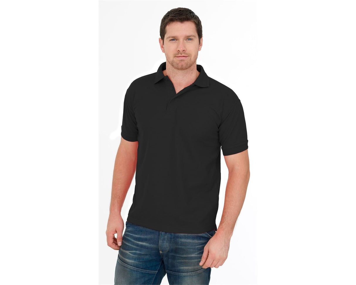 Uneek UC102 Short Sleeve Polycotton Work Casual Uniforms Premium Polo Shirt Black