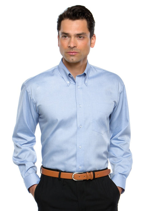Uneek UC701 Men Long Sleeve Light Blue Pinpoint Oxford Shirt