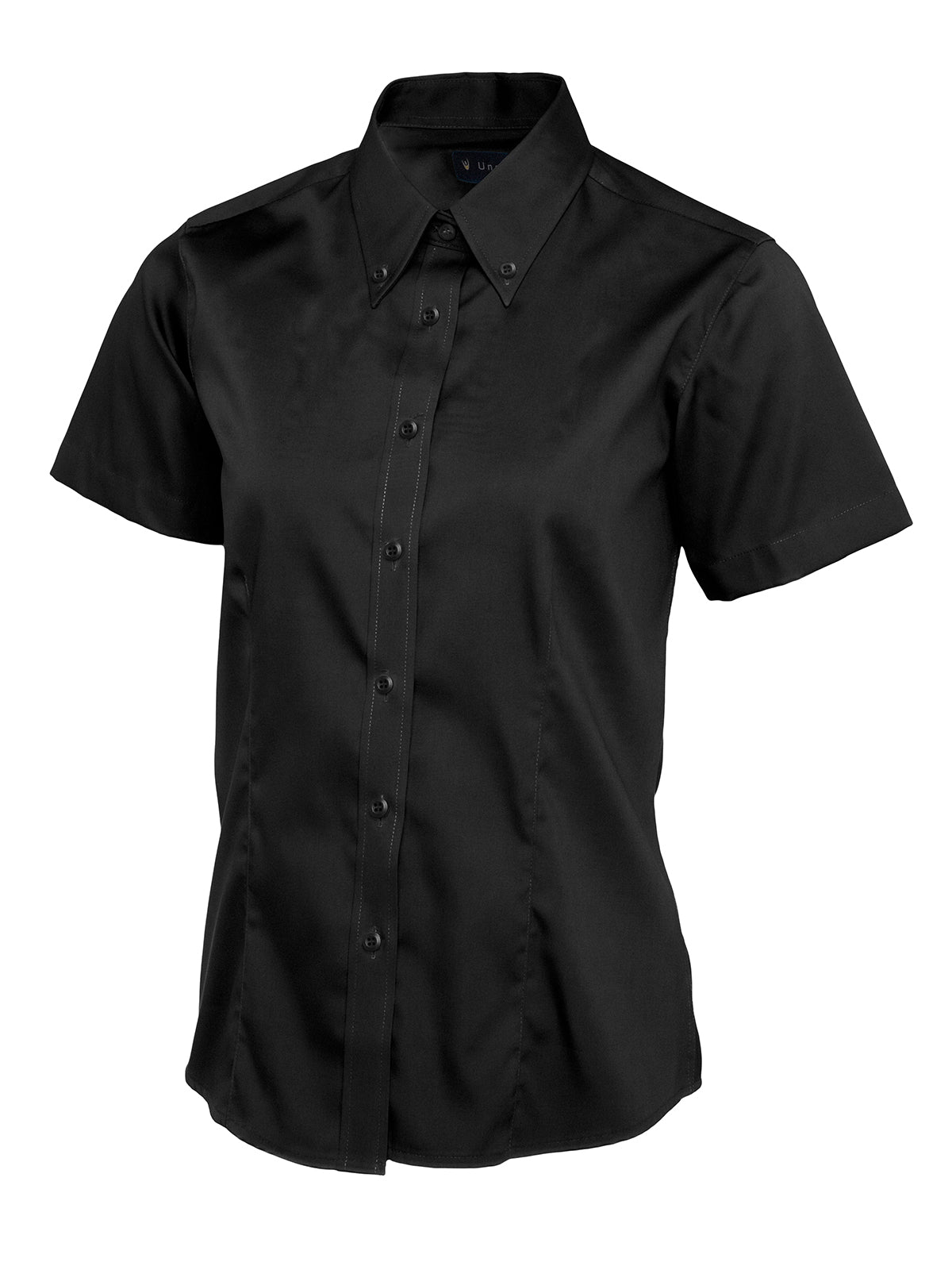 Uneek UC704 Half Sleeve Black Ladies Pinpoint Oxford Shirt, Size - 3XL