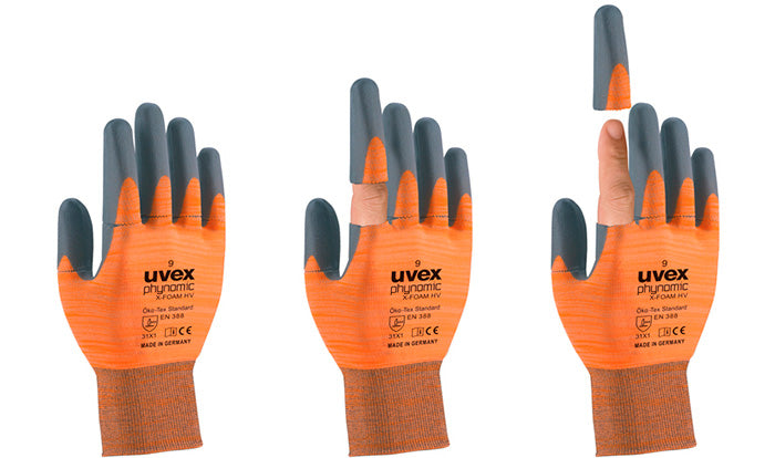Uvex 60054 Phynomic X-Foam HV Safety Gloves with Break Sections Size 9