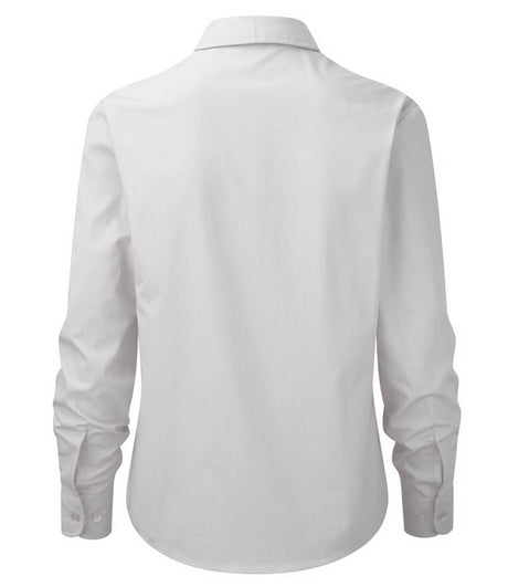 Russell Collection 936F Ladies Long Sleeve Shirt White, Size - 12