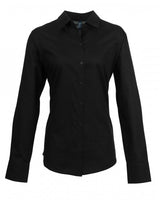 Premier PR334 Signature Ladies Black Oxford Long Sleeve Shirt